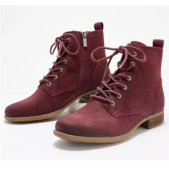 Earth Janel Leather Lace Up Ankle Boots Size 7.5 - Picture 1 of 11